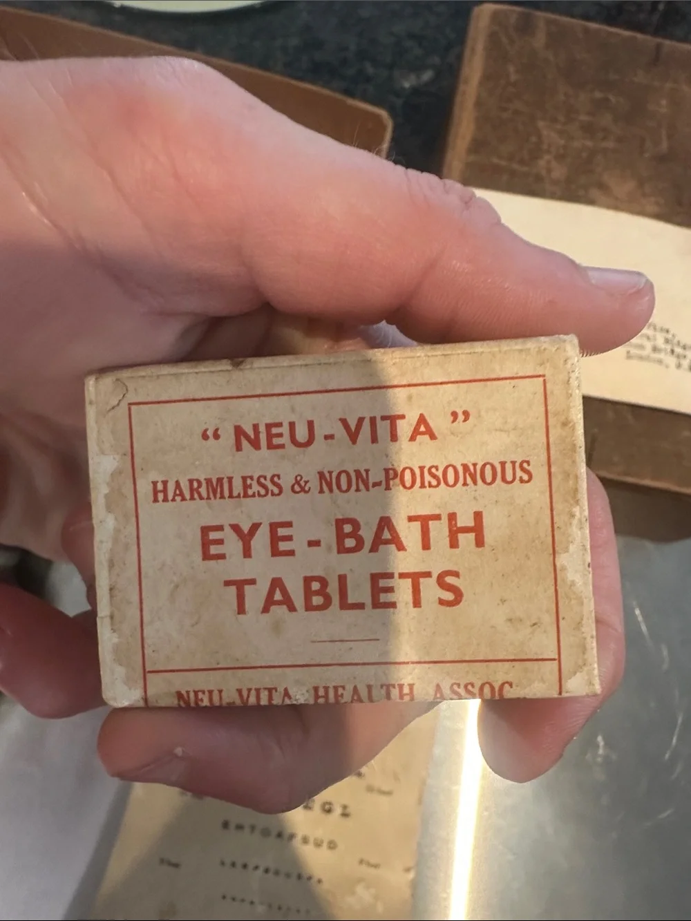 Antique Neu-Vita London Eye Massager Device w/ Box & Chart Quackery Optometry